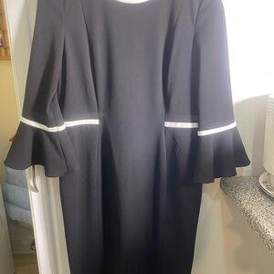 Calvin Klein Black Dress with White Accents